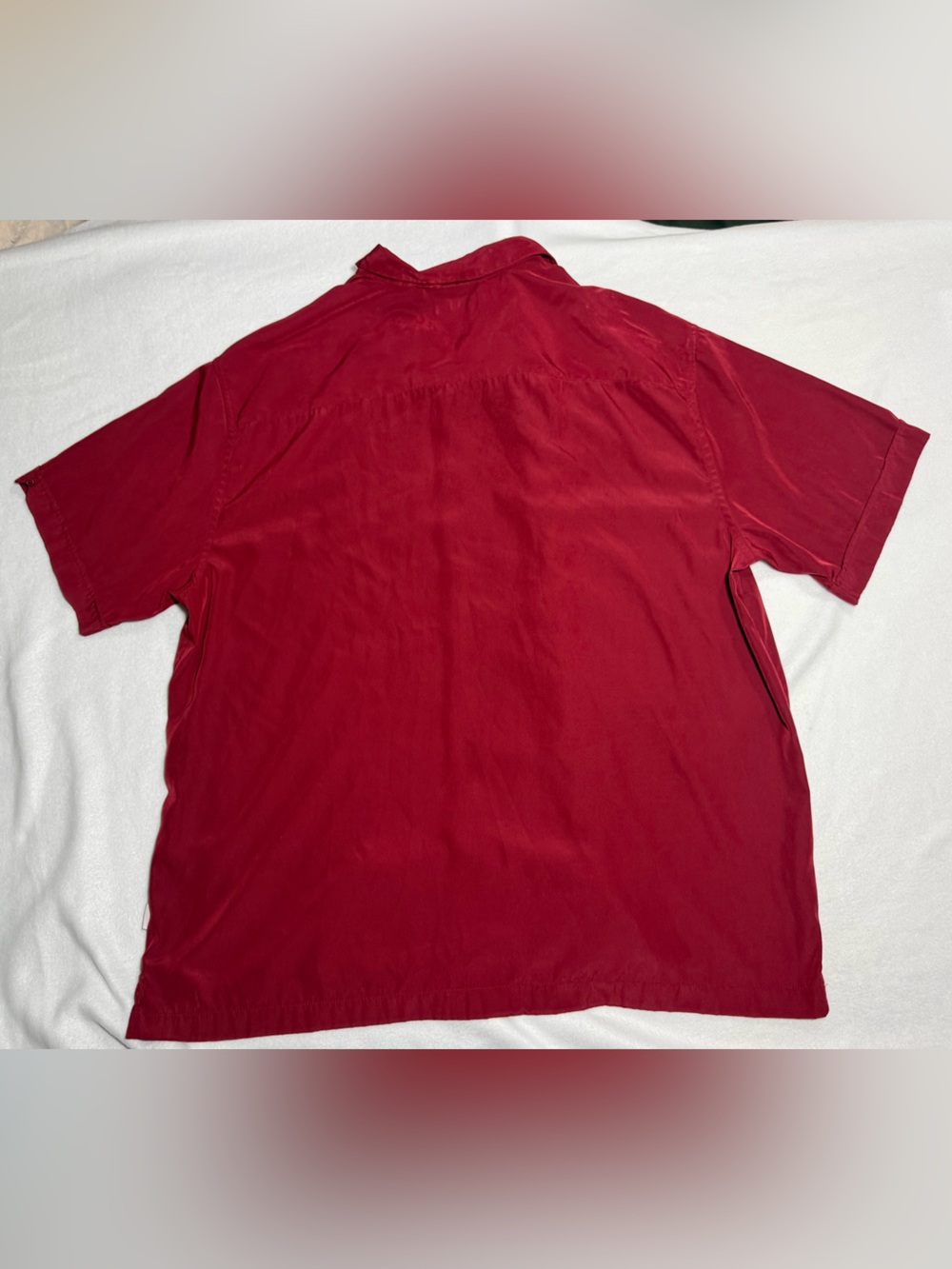 Cubavera Men’s Burgundy Short Sleeve Button Up Shirt - Picture 4 of 5